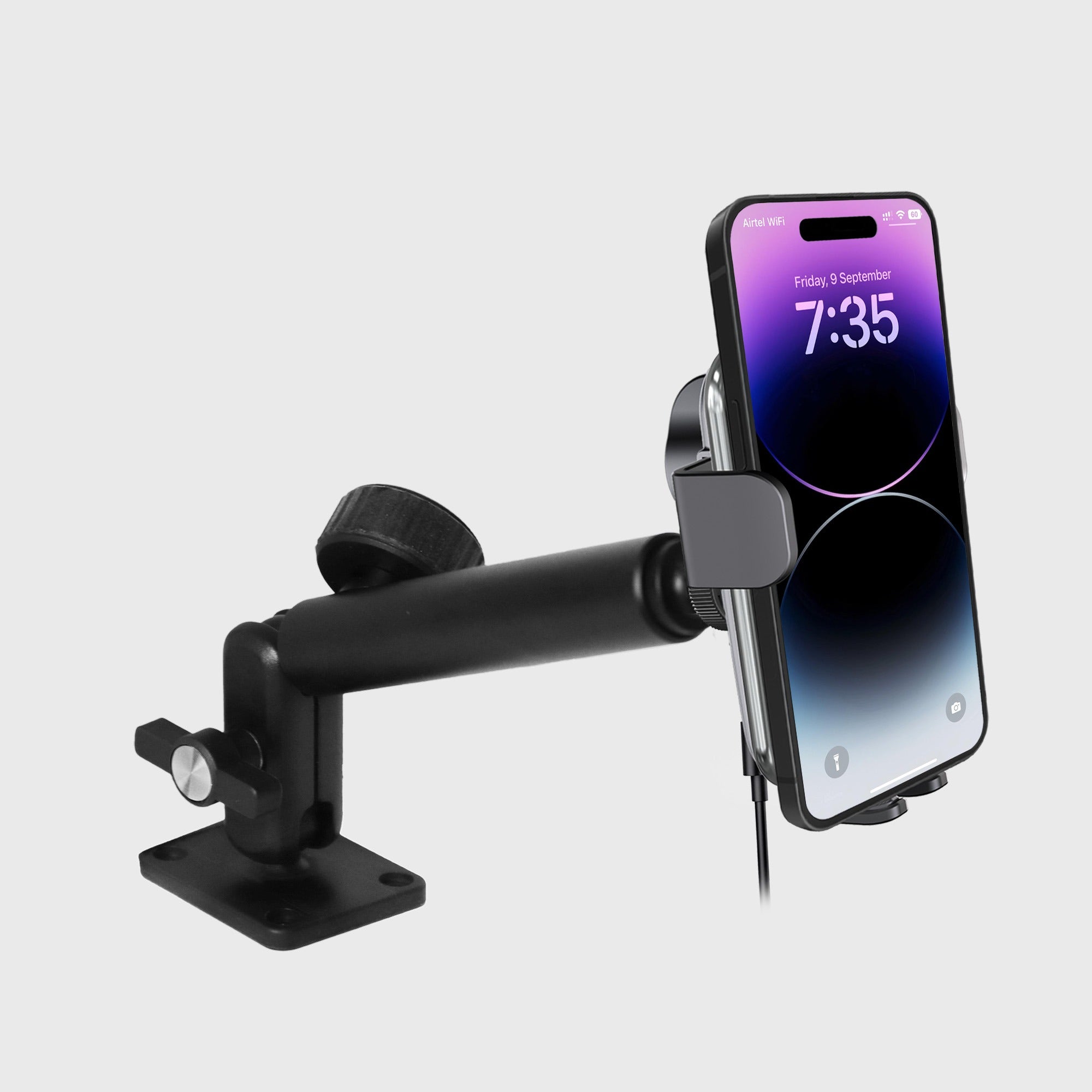 Chargeur de voiture sans fil Mighty Mount Heavy Duty Rugged 15 W à fixation automatique