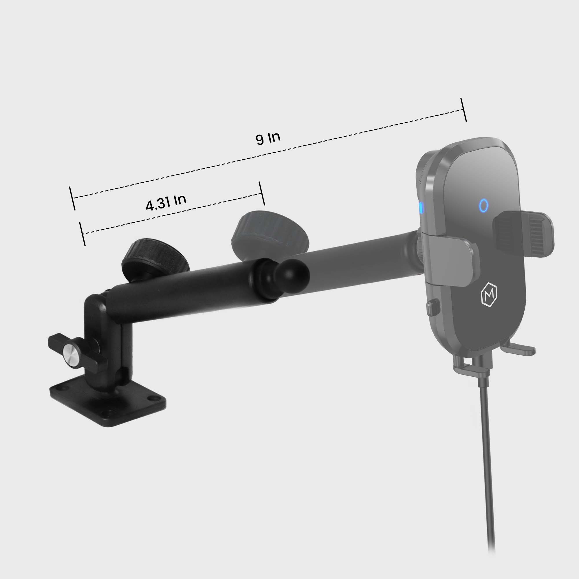 Support de téléphone portable sans fil Mighty Mount pour voiture, ultra-résistant et robuste, avec fonction de détection automatique