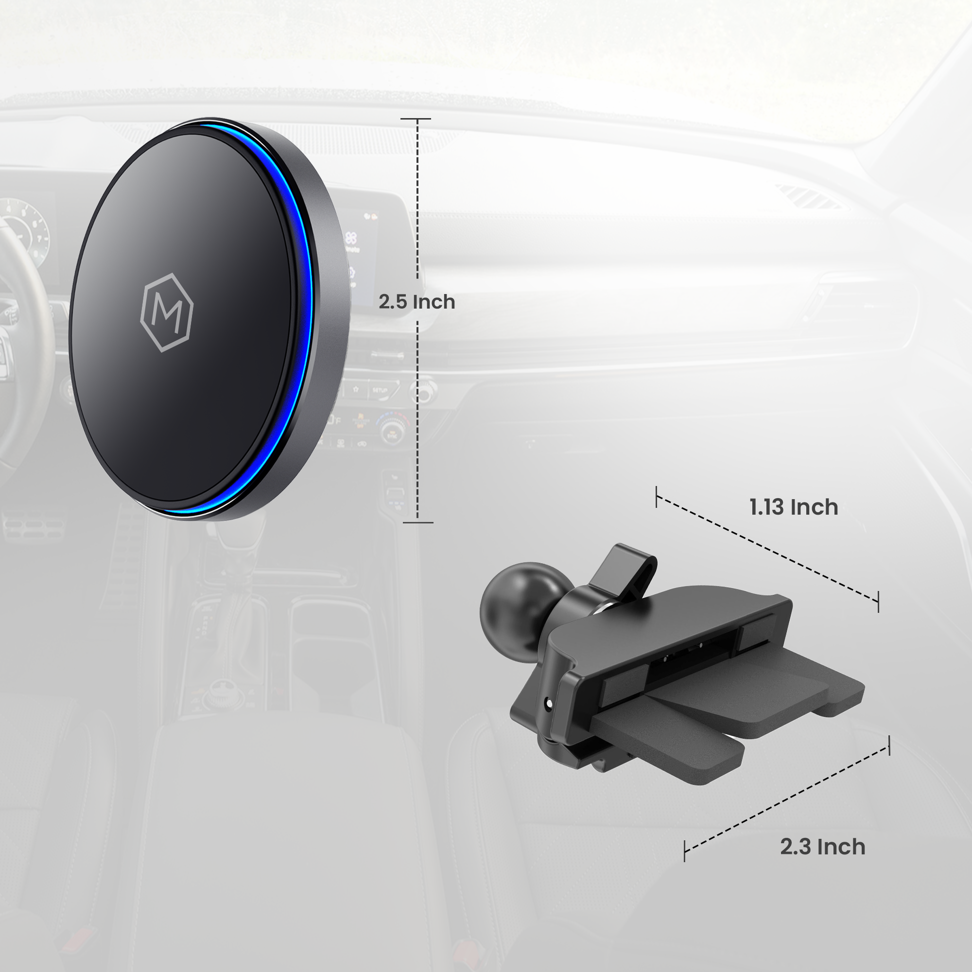 Mag Switch Qi2 Wireless Charger & CD Slot Mount