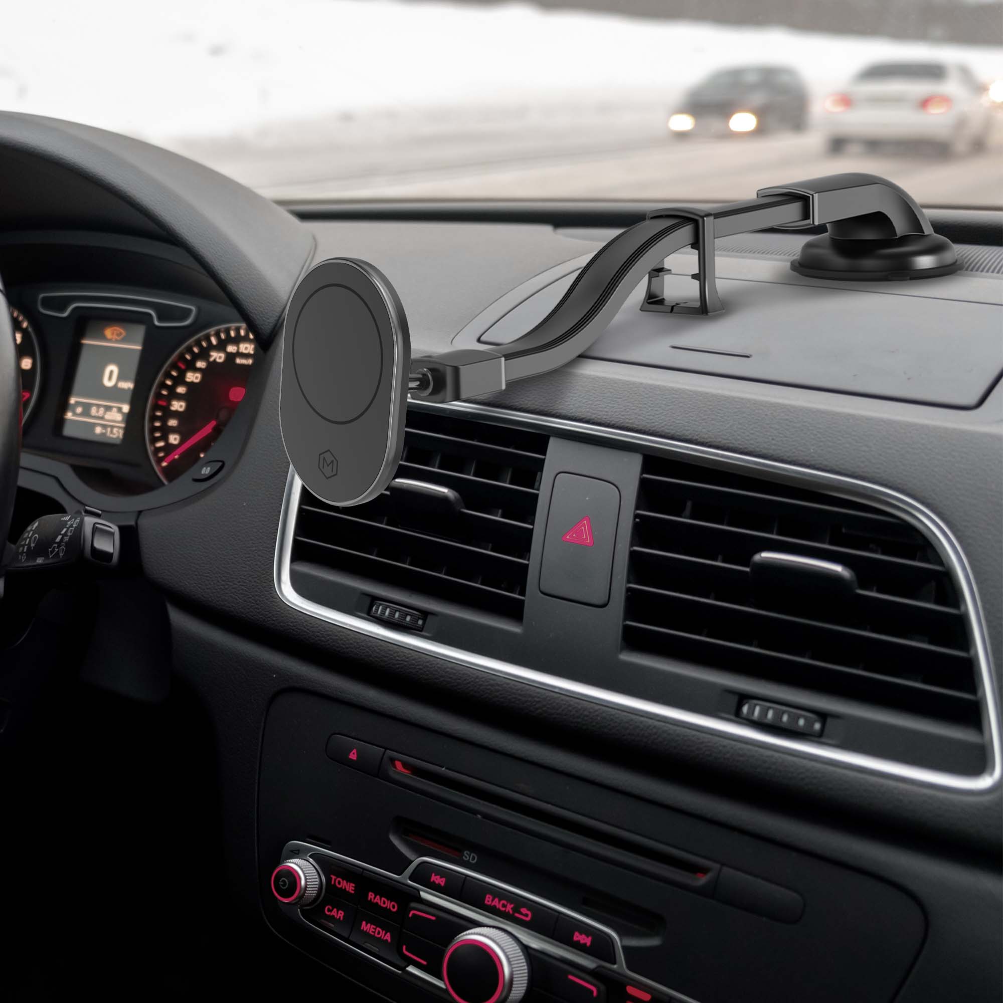 Support magnétique pour voiture Mighty Mount à col de cygne avec MagSafe