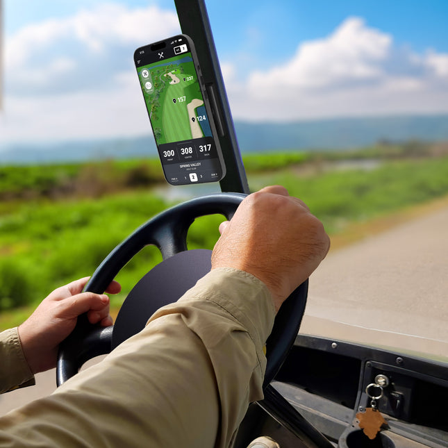 Support magnétique Mighty Mount MagSafe pour téléphone sur voiturette de golf