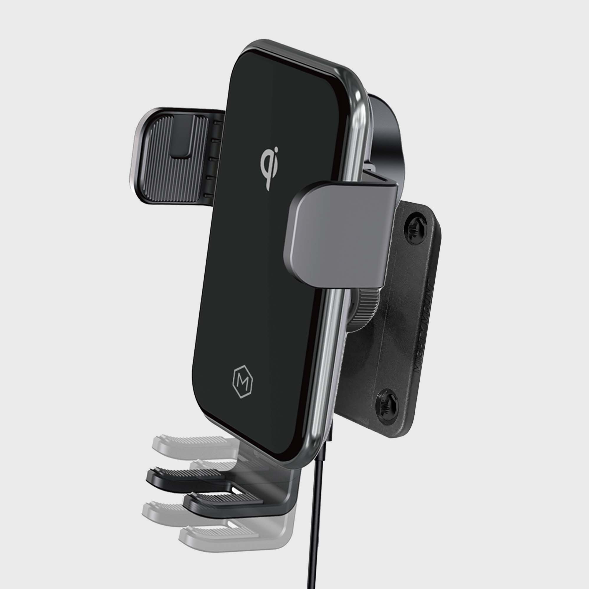 Support de recharge sans fil rapide pour voiture Mighty Mount Auto Grip avec plaque AMPS, certifié Qi