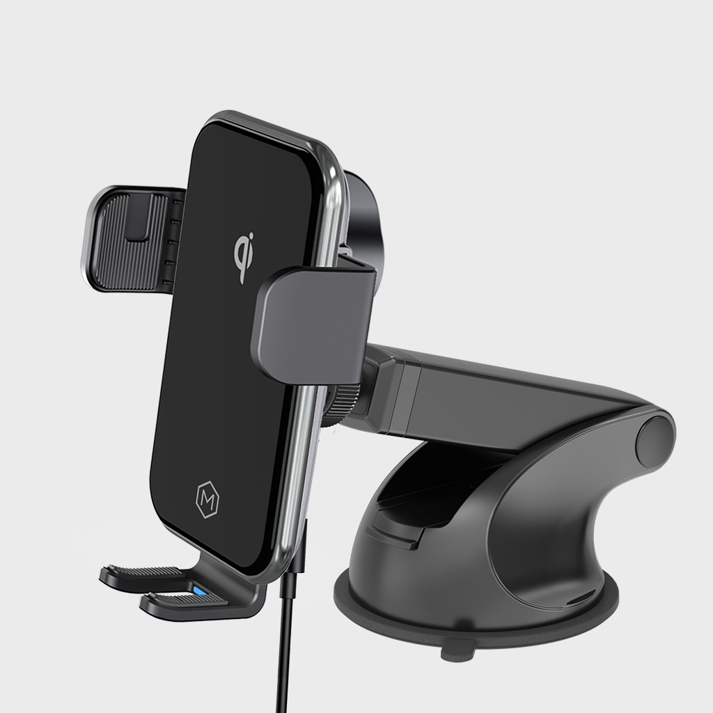 Support de recharge sans fil rapide pour voiture Mighty Mount Auto Grip avec ventouse télescopique, certifié Qi
