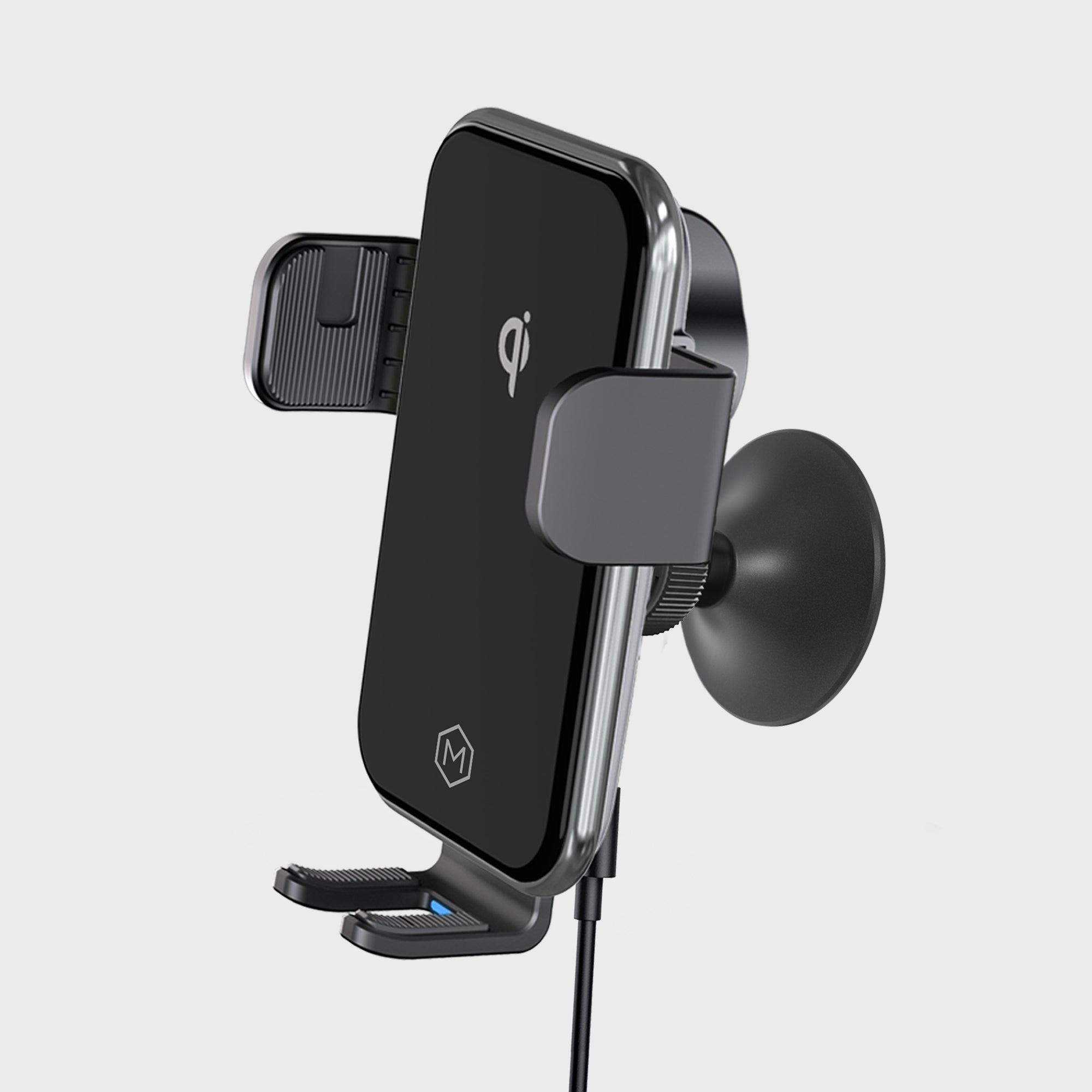 Chargeur de voiture sans fil Mighty Mount Auto Grip Vent Mount, certifié Qi, avec pince de fixation pour iPhone et Android
