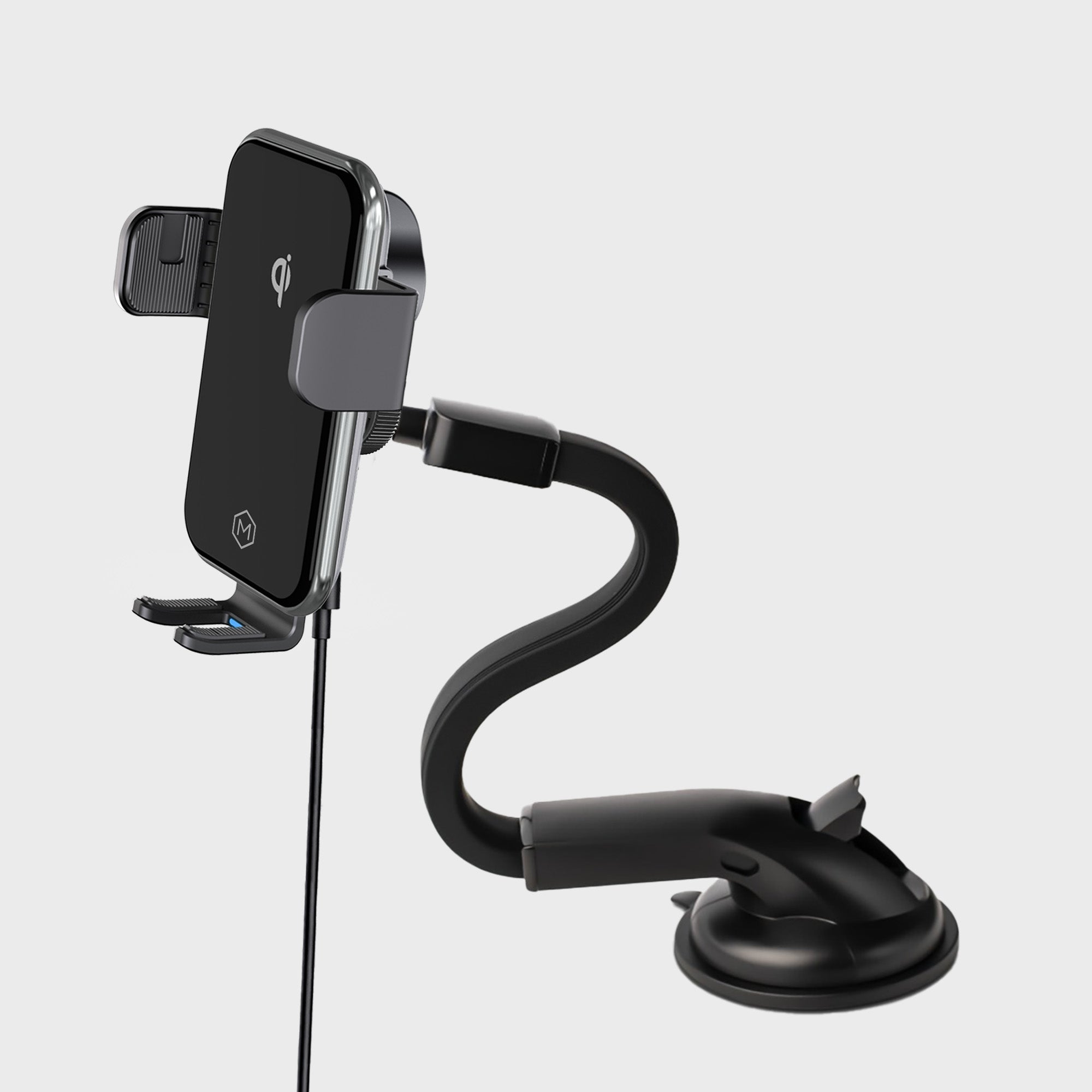Chargeur de voiture sans fil Qi 15W avec col de cygne flexible