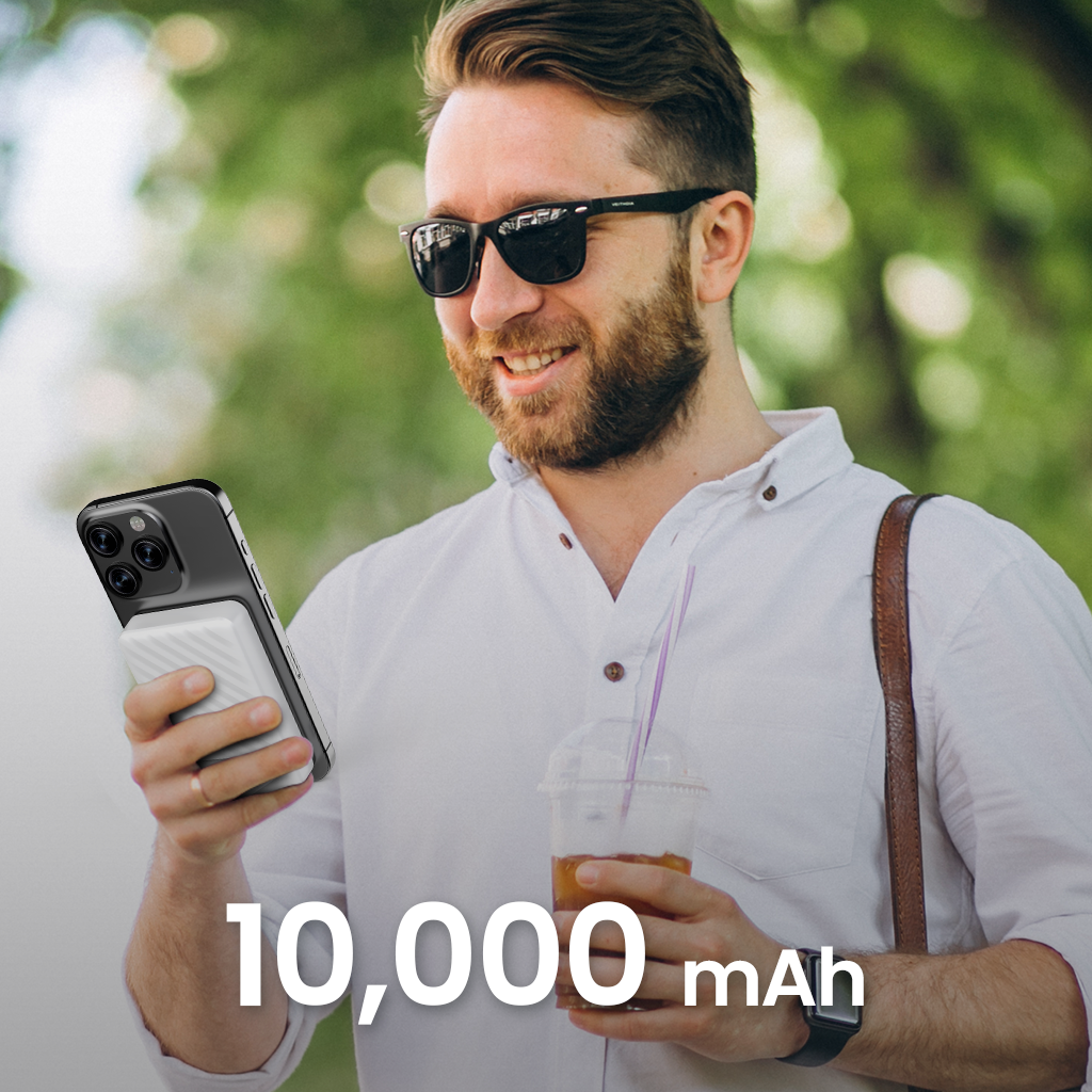 Batterie externe Rockstone 10 000 mAh avec chargeur sans fil MagSafe et support intégré