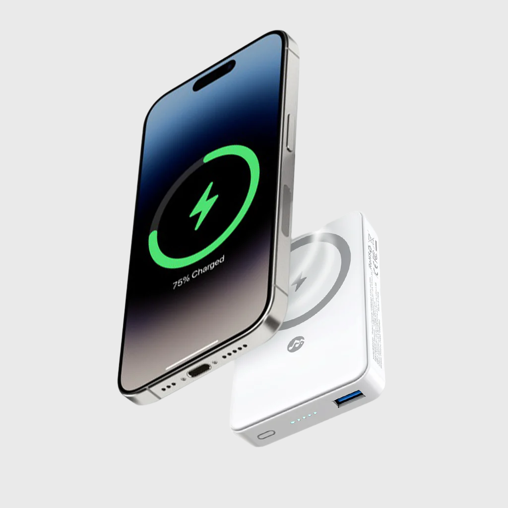 Batterie externe Rockstone 10 000 mAh avec chargeur sans fil MagSafe et support intégré