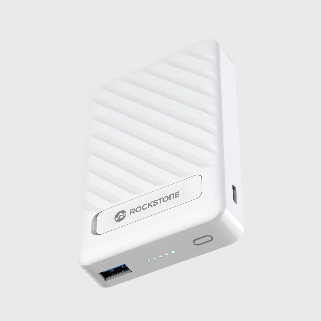 Batterie externe Rockstone 10 000 mAh avec chargeur sans fil MagSafe et support intégré
