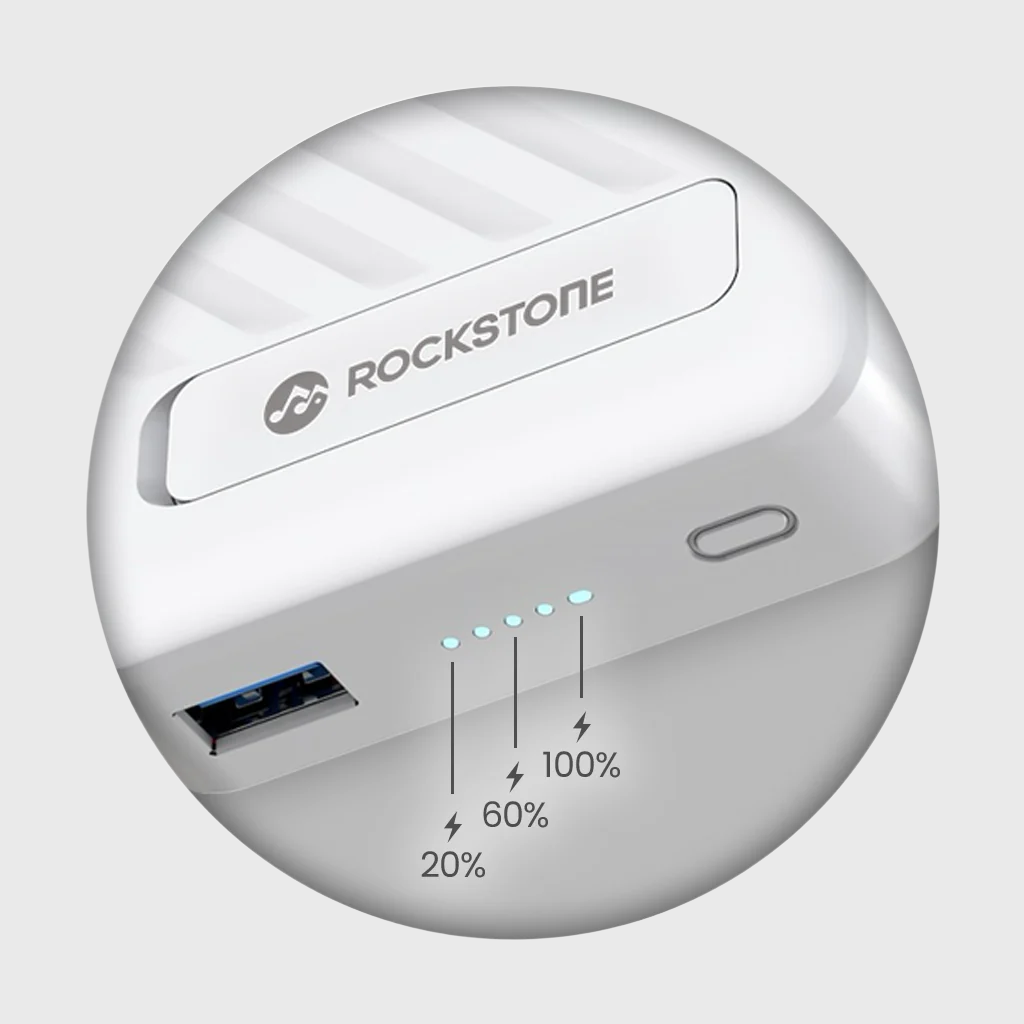 Batterie externe Rockstone 10 000 mAh avec chargeur sans fil MagSafe et support intégré
