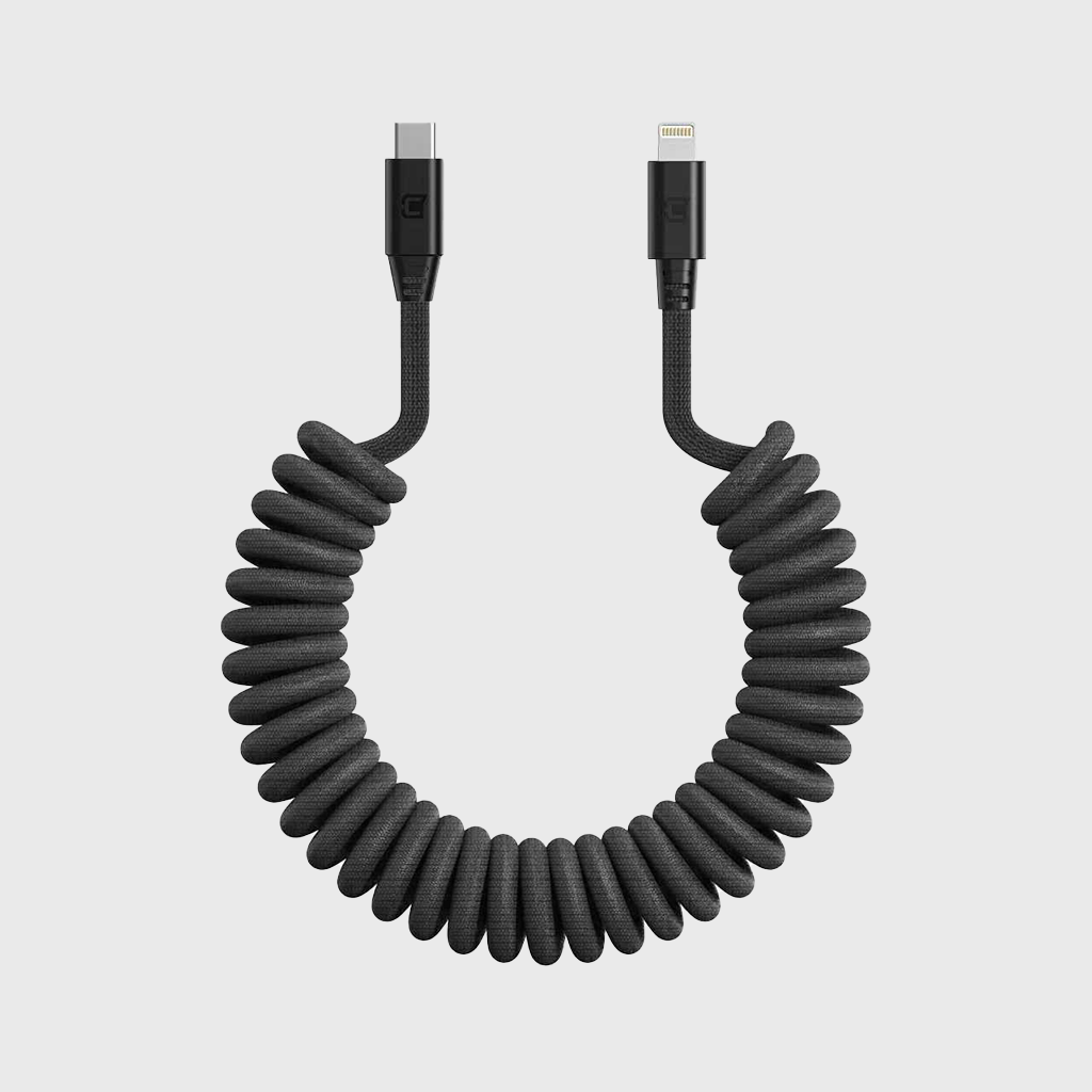 Cordon spiralé USB-C vers Lightning « Mighty Mount Road Ready »