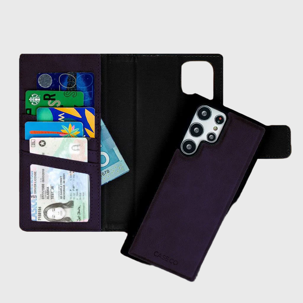 Étui portefeuille détachable Samsung Galaxy S22 Ultra (5 cartes) (5th Ave)