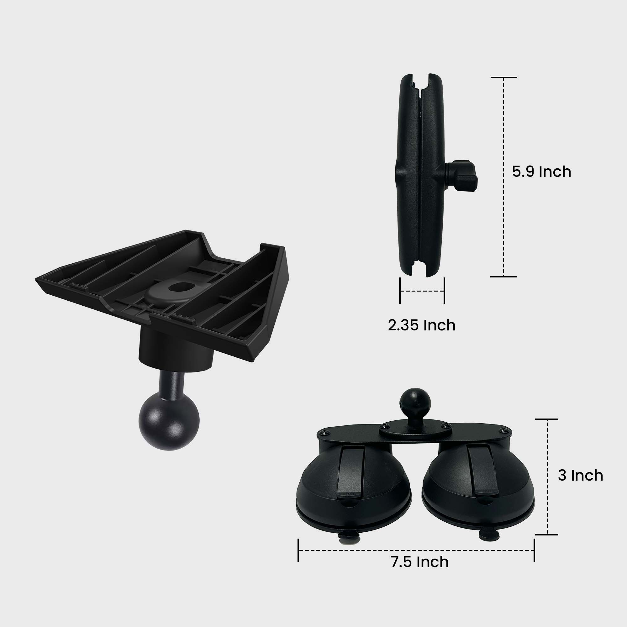 Support à double ventouse Mighty Mount Quick Lock pour Starlink Mini