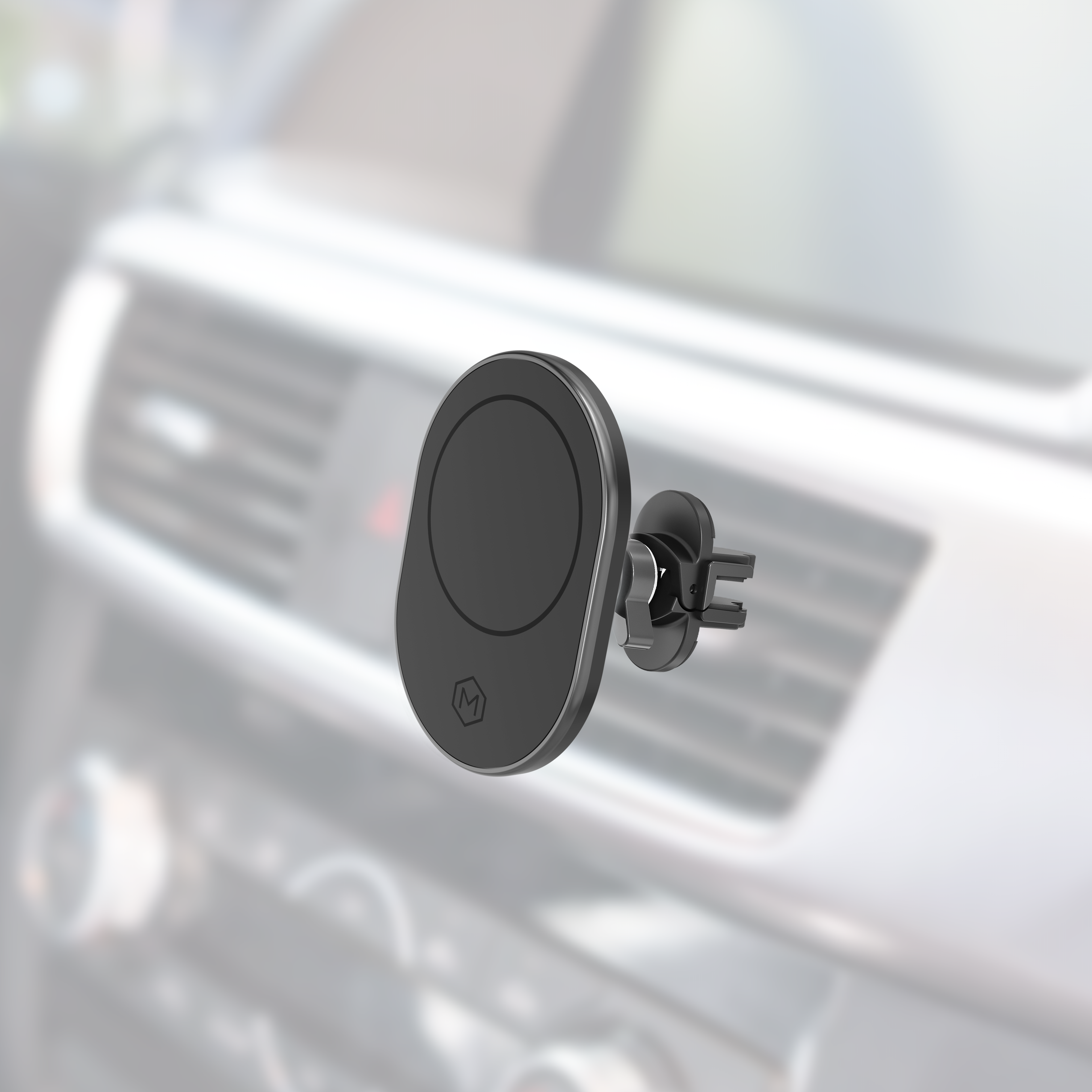 Support magnétique MagSafe combiné avec grille d'aération et base pour tableau de bord
