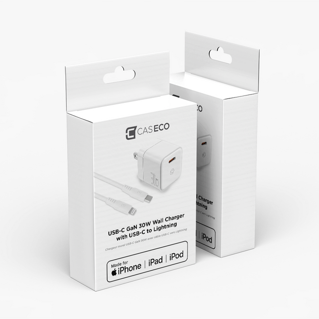 Chargeur mural 30W GaN avec câble 100W Type C vers Lightning