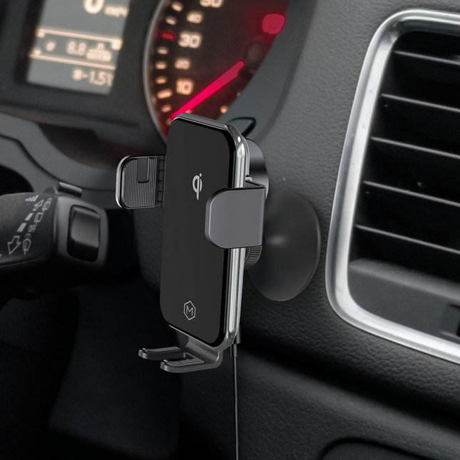 Chargeur de voiture sans fil Mighty Mount Auto Grip Vent Mount, certifié Qi, avec pince de fixation pour iPhone et Android