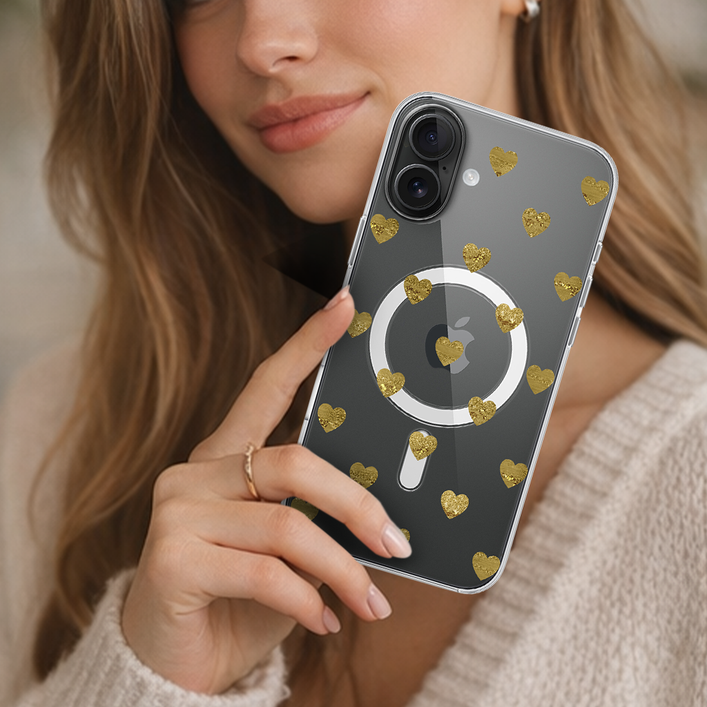 Coeurs en prune d'or - iPhone 16