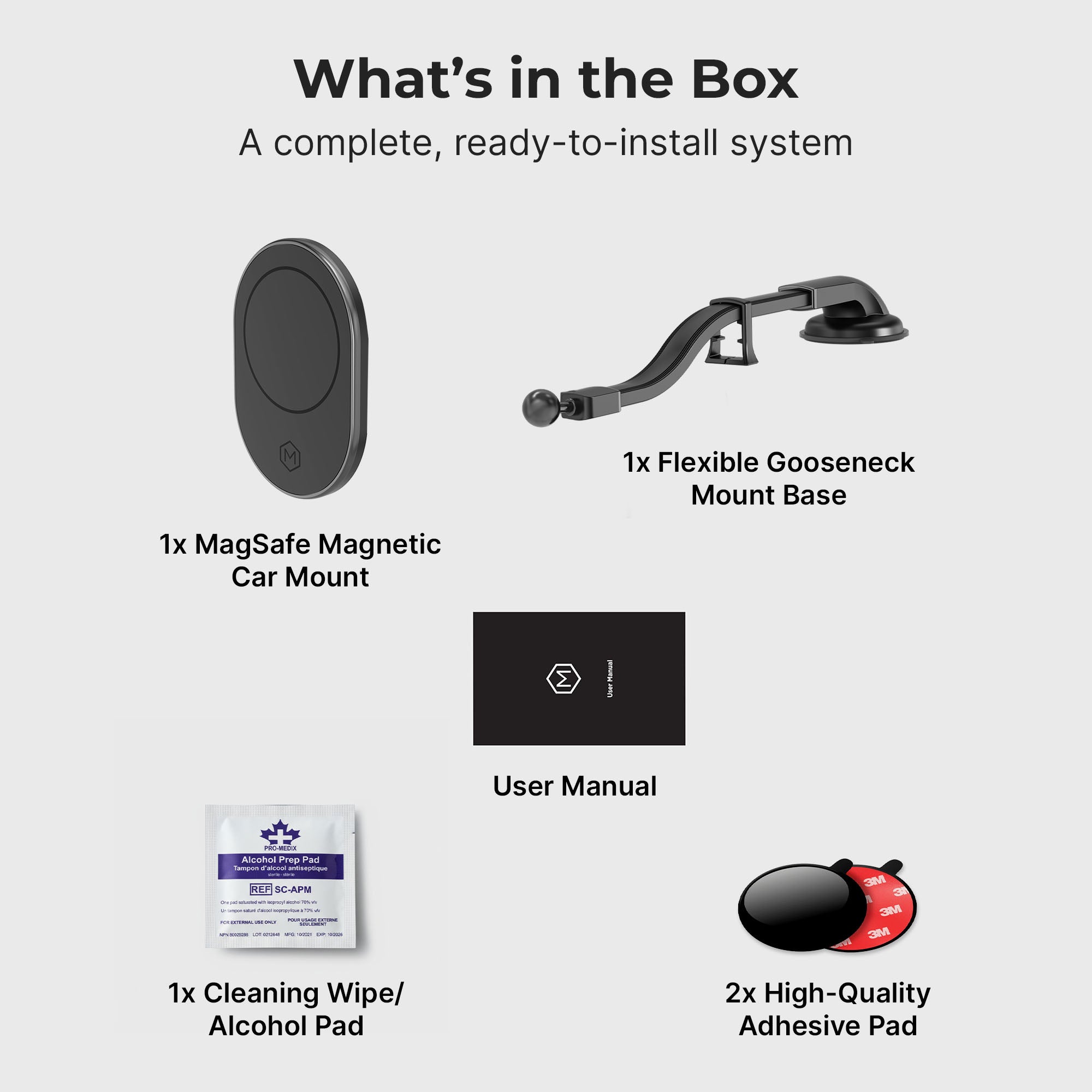 Support magnétique pour voiture Mighty Mount à col de cygne avec MagSafe