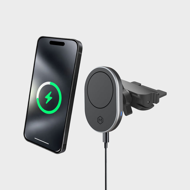 Support de voiture sans fil MagSafe Mighty Mount pour CD et téléphone avec chargeur