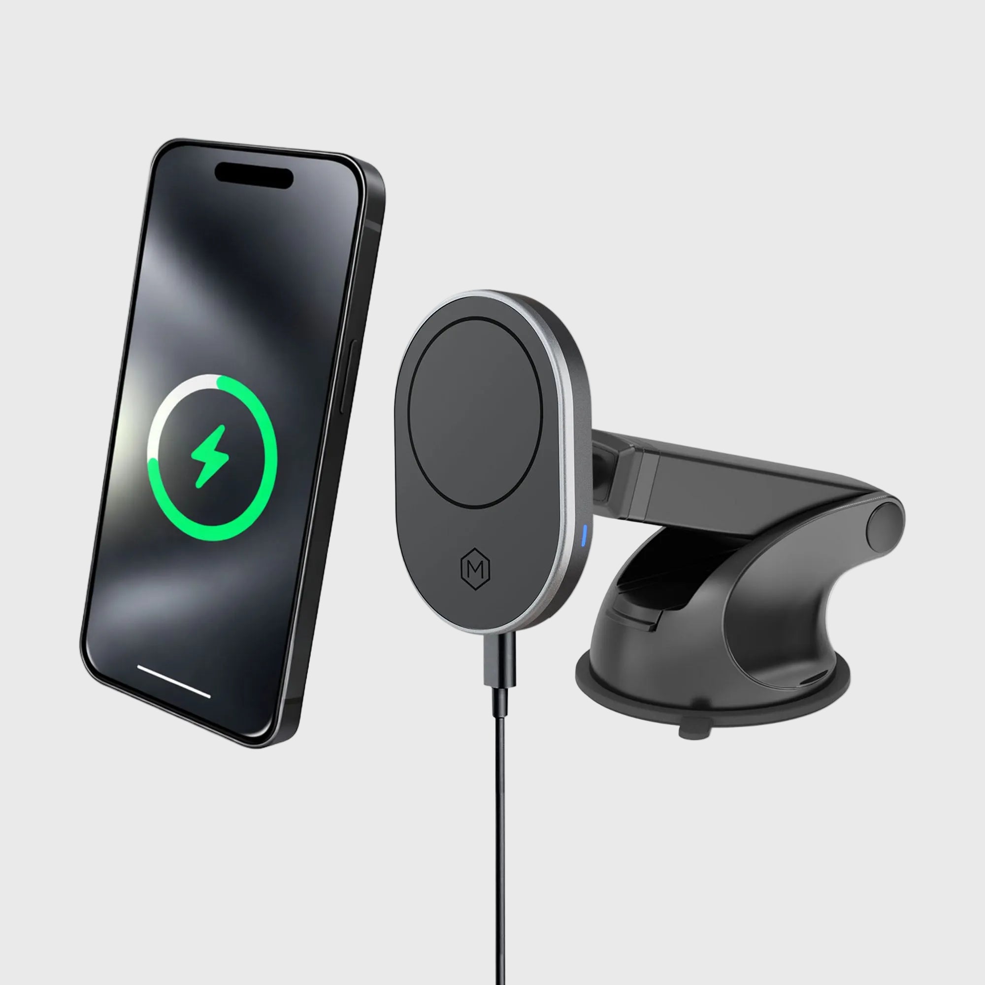 Support de tableau de bord avec chargeur sans fil MagSafe pour voiture « Mighty Mount »