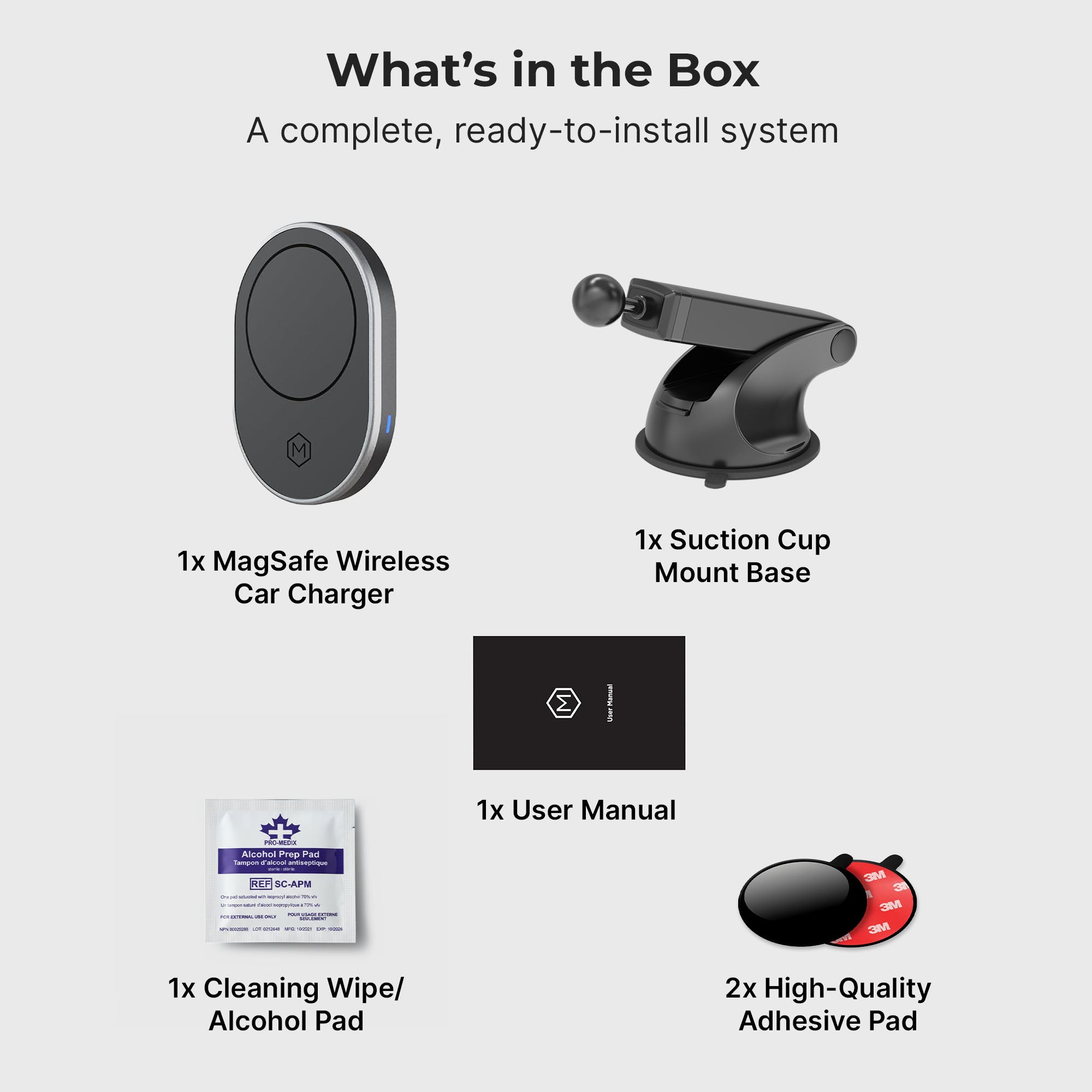 Support de tableau de bord avec chargeur sans fil MagSafe pour voiture « Mighty Mount »