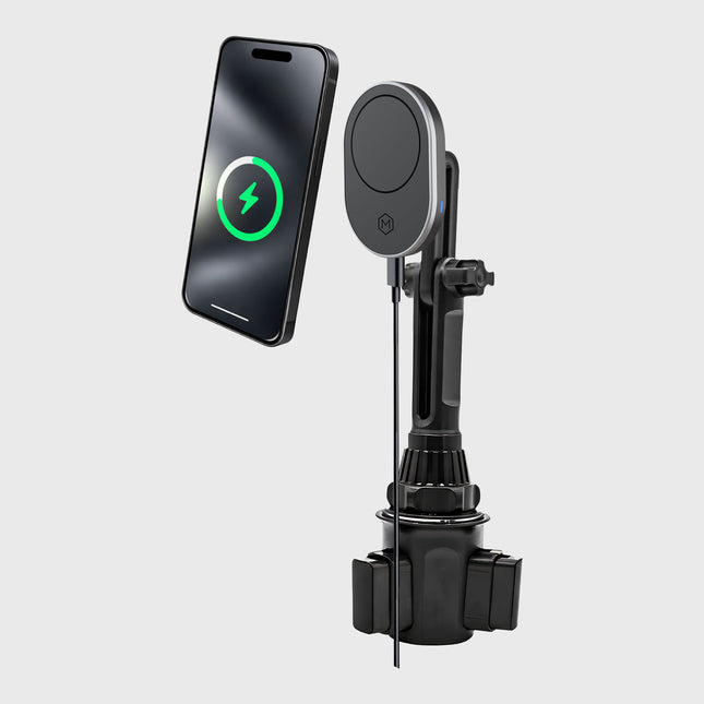 Support de téléphone pour porte-gobelet avec recharge sans fil MagSafe « Mighty Mount »