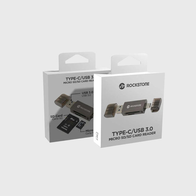 Lecteur de cartes Micro SD/SD Rockstone Type-C/USB 3.0