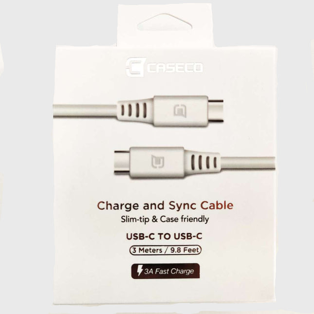 Câble USB C vers USB C - 3 mètres - blanc 100 watts