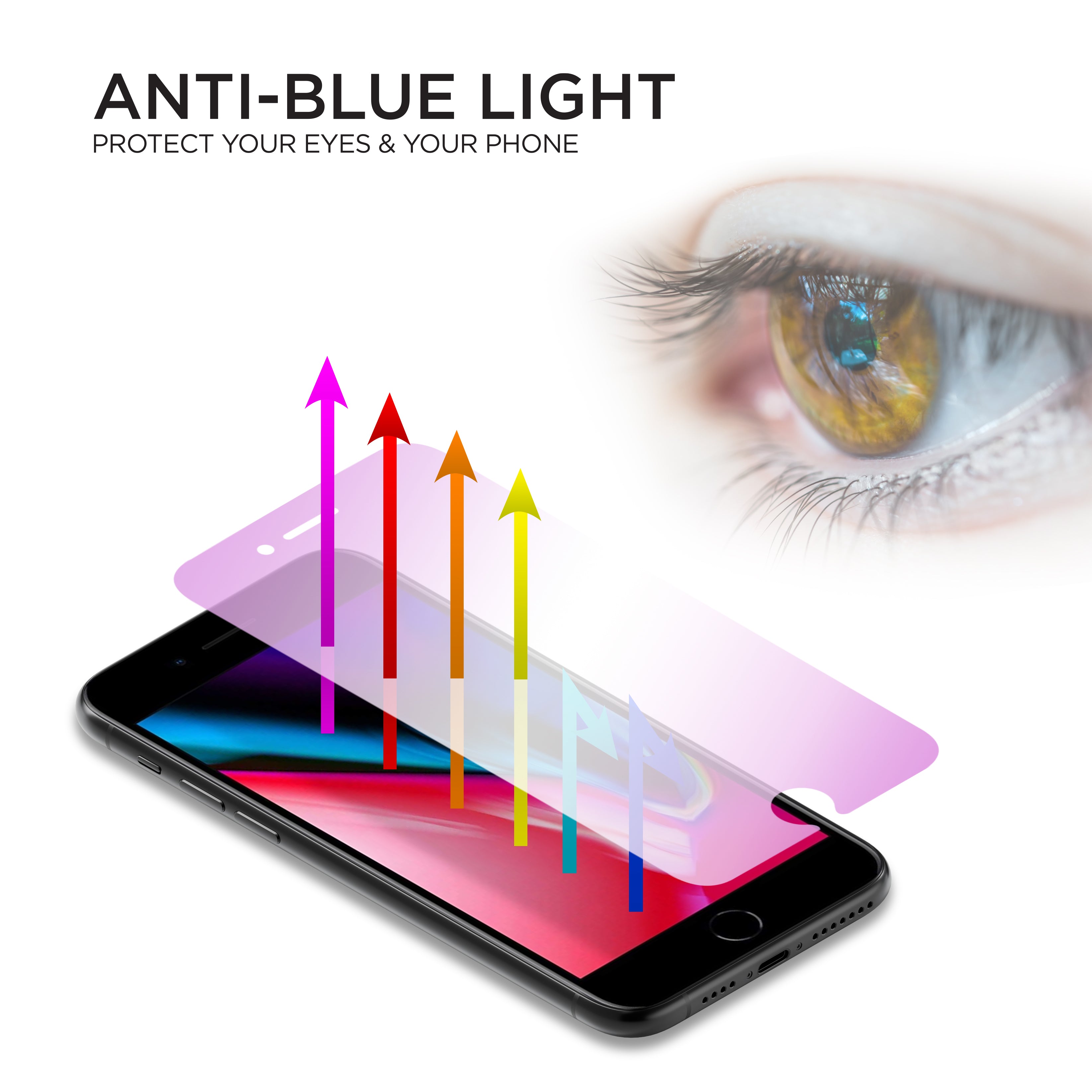iPhone ( SE 2020 / SE 2022 / 7 / 8) - Verre trempé anti-lumière bleue - Screen Patrol