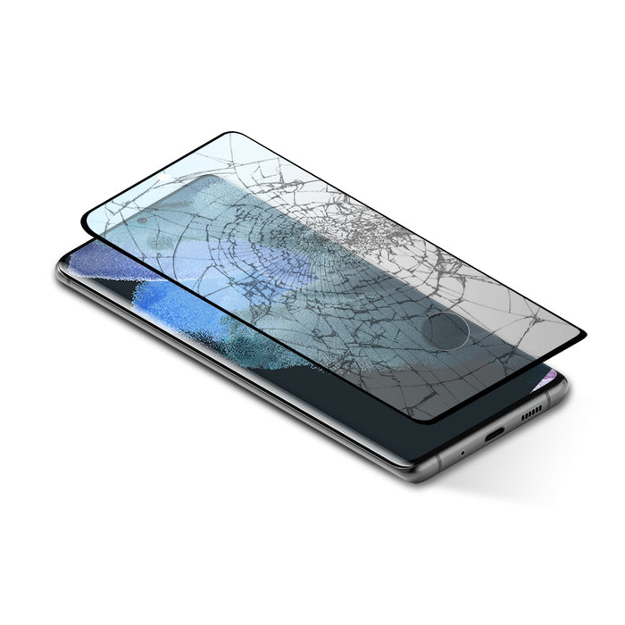 Samsung Galaxy S21 - Verre trempé à collage complet, compatible avec les étuis