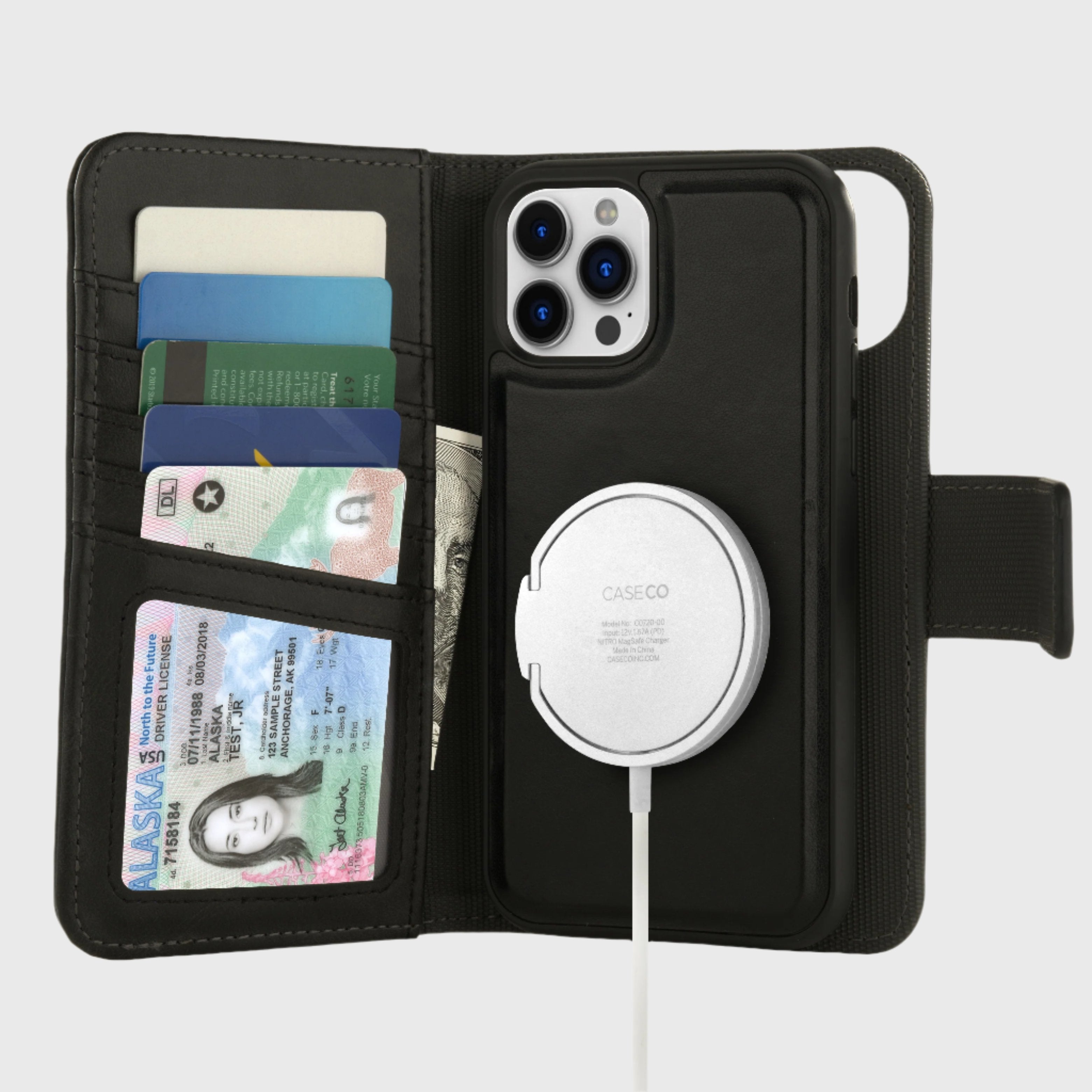 iPhone 12/ 12 Pro (5 cartes) étui portefeuille détachable (5th Ave)