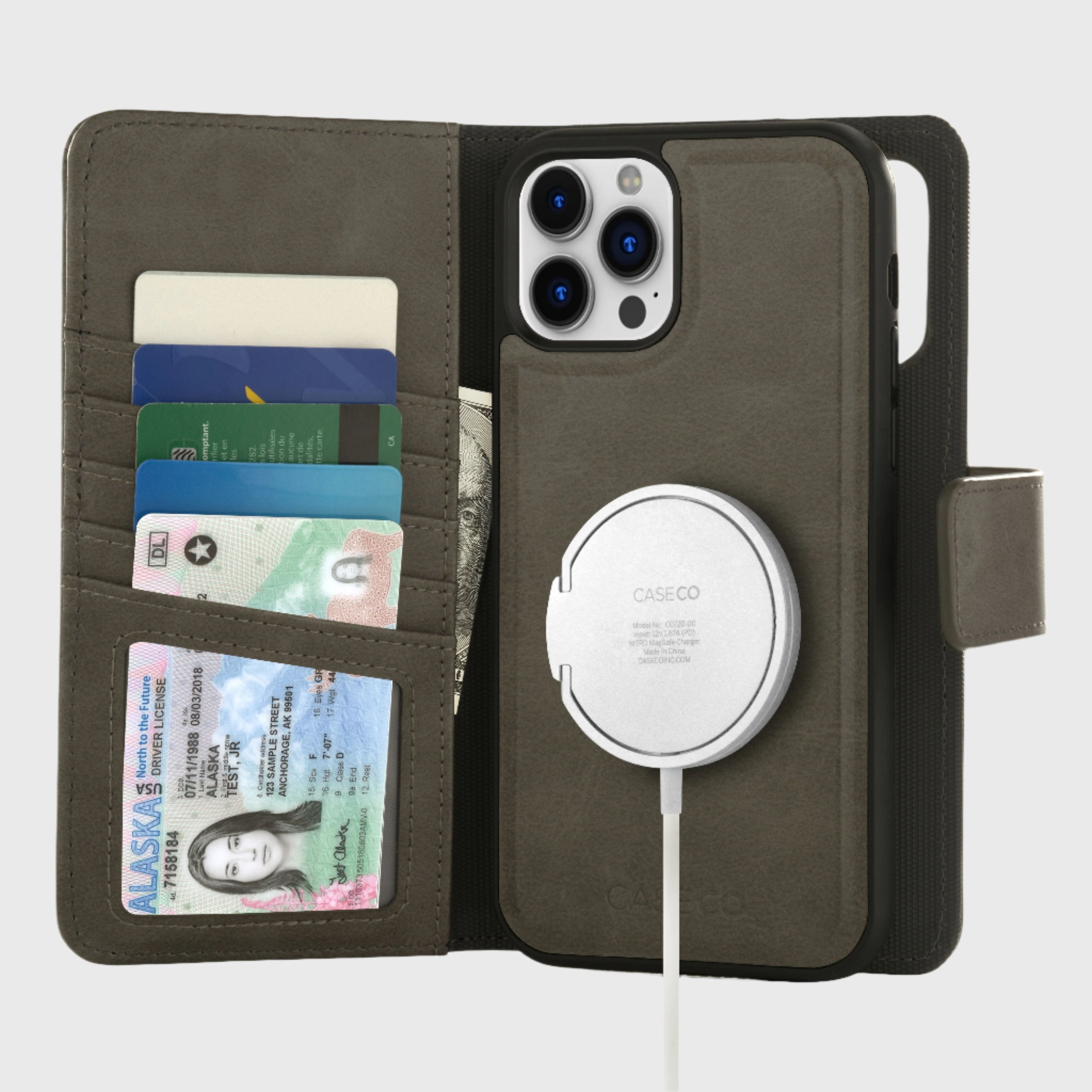 iPhone 12/ 12 Pro (5 cartes) étui portefeuille détachable (5th Ave)