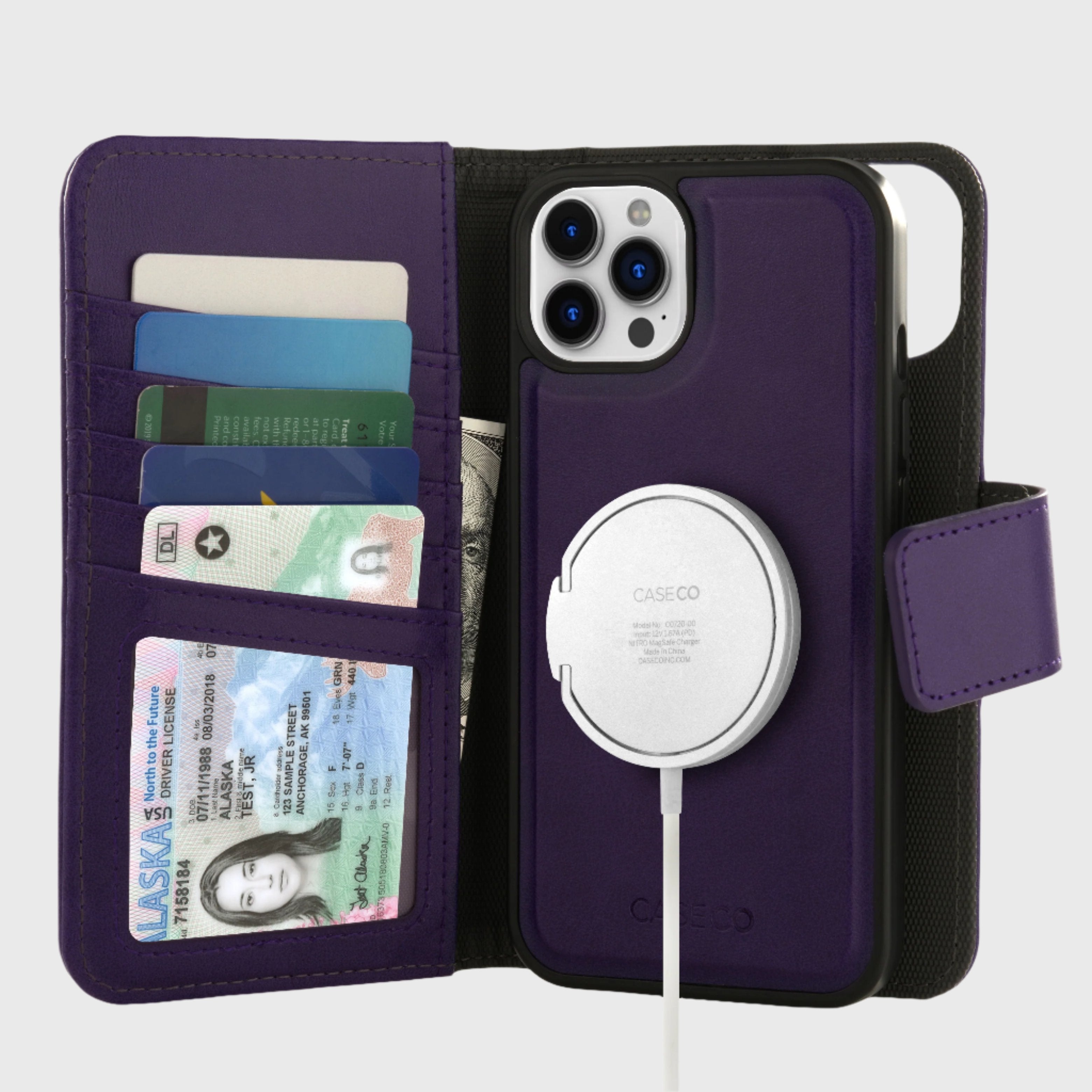 iPhone 12/ 12 Pro (5 cartes) étui portefeuille détachable (5th Ave)