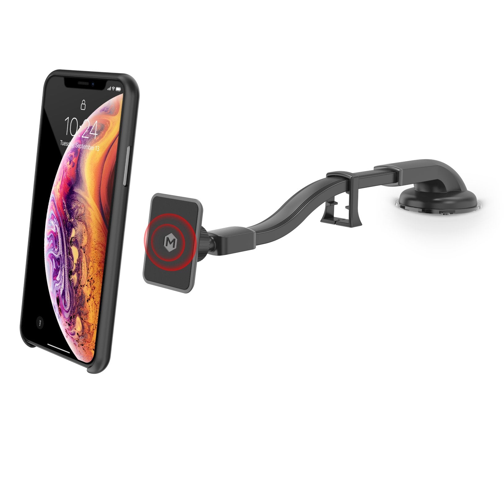 Support de téléphone pour tableau de bord Mighty Mount Simpl Touch à col de cygne flexible