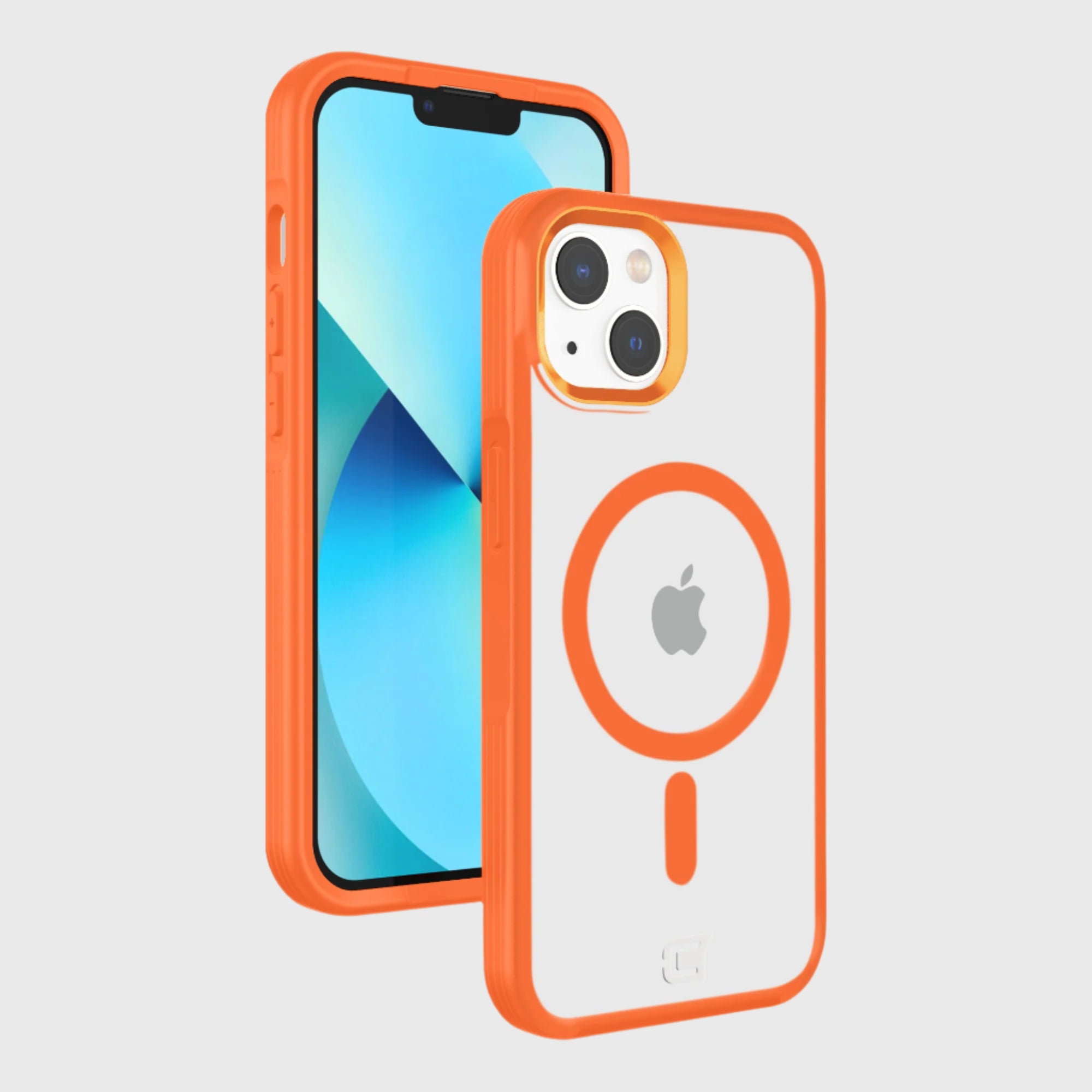 Fremont Grip Frost Clear Back avec caméra assortie et anneau Magsafe - Orange