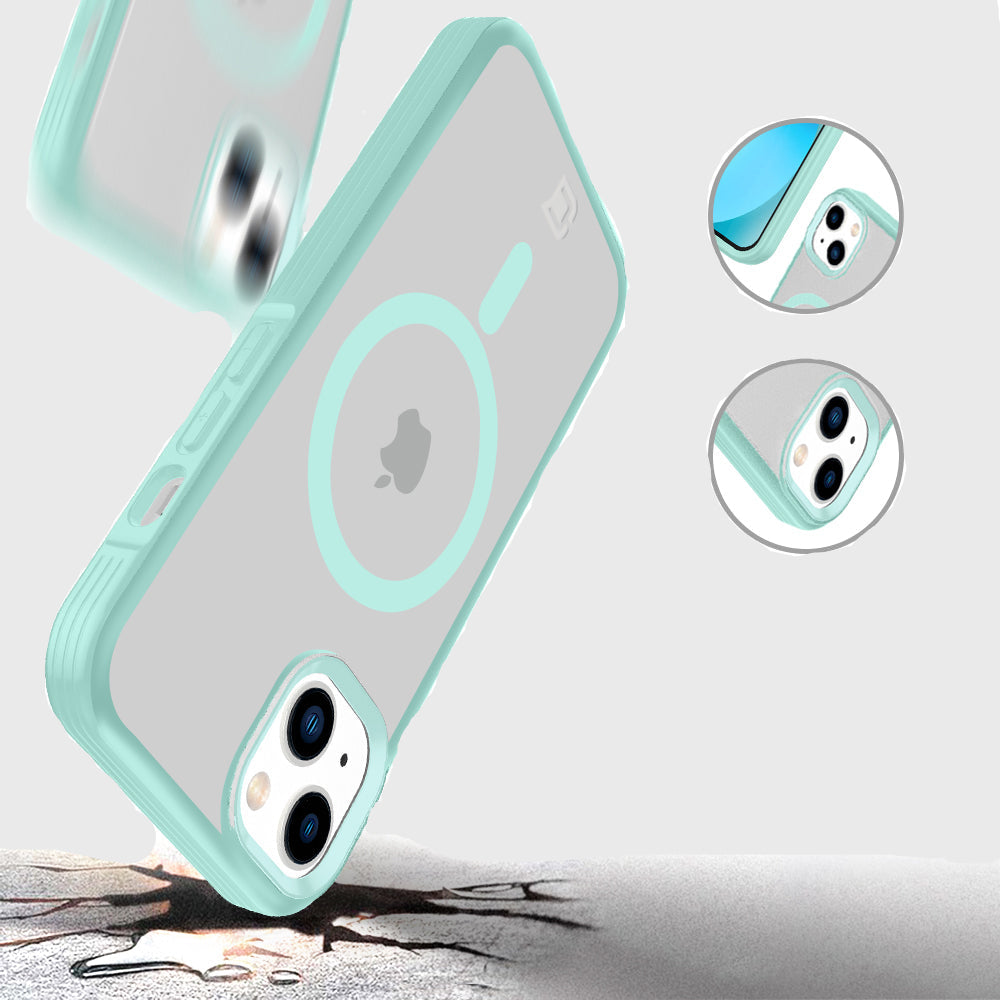 Fremont Grip Frost Clear Back avec appareil photo et anneau Magsafe assortis - Sarcelle