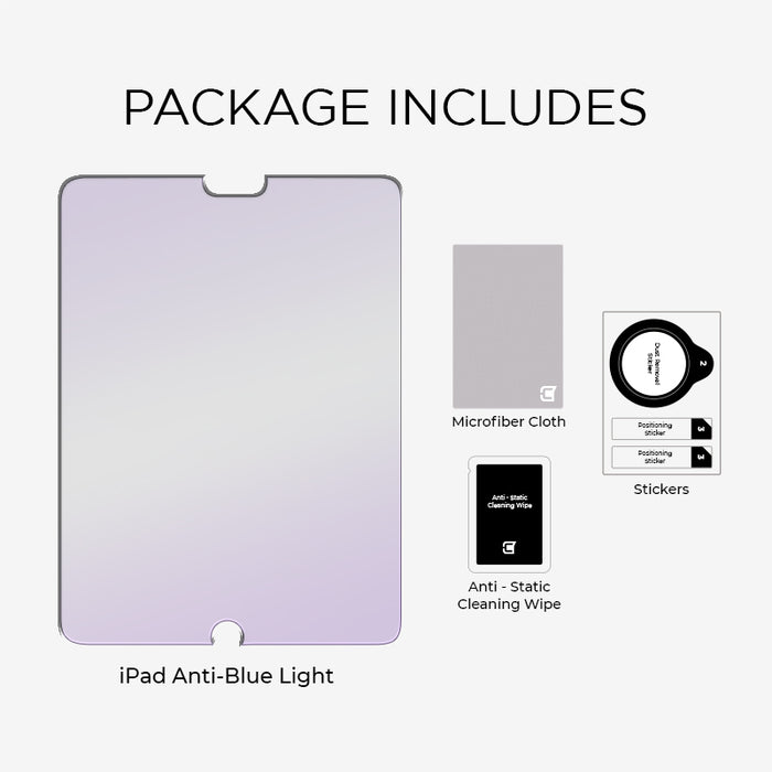 iPad 7th/8th/9th Gen (10.2 Inch) - Patrouille écran en verre trempé anti-lumière bleue