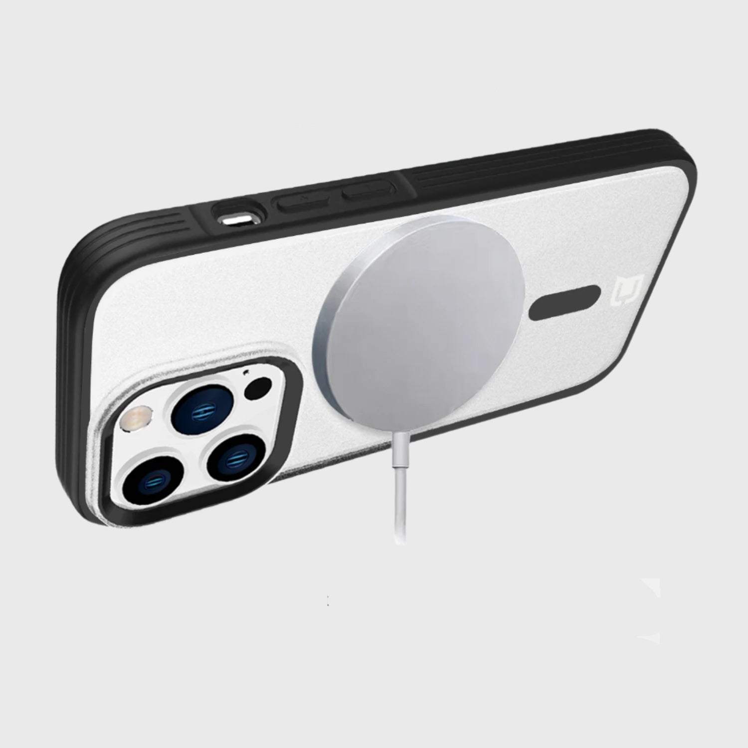 Fremont Grip Frost Clear Back avec caméra assortie et anneau Magsafe - Noir