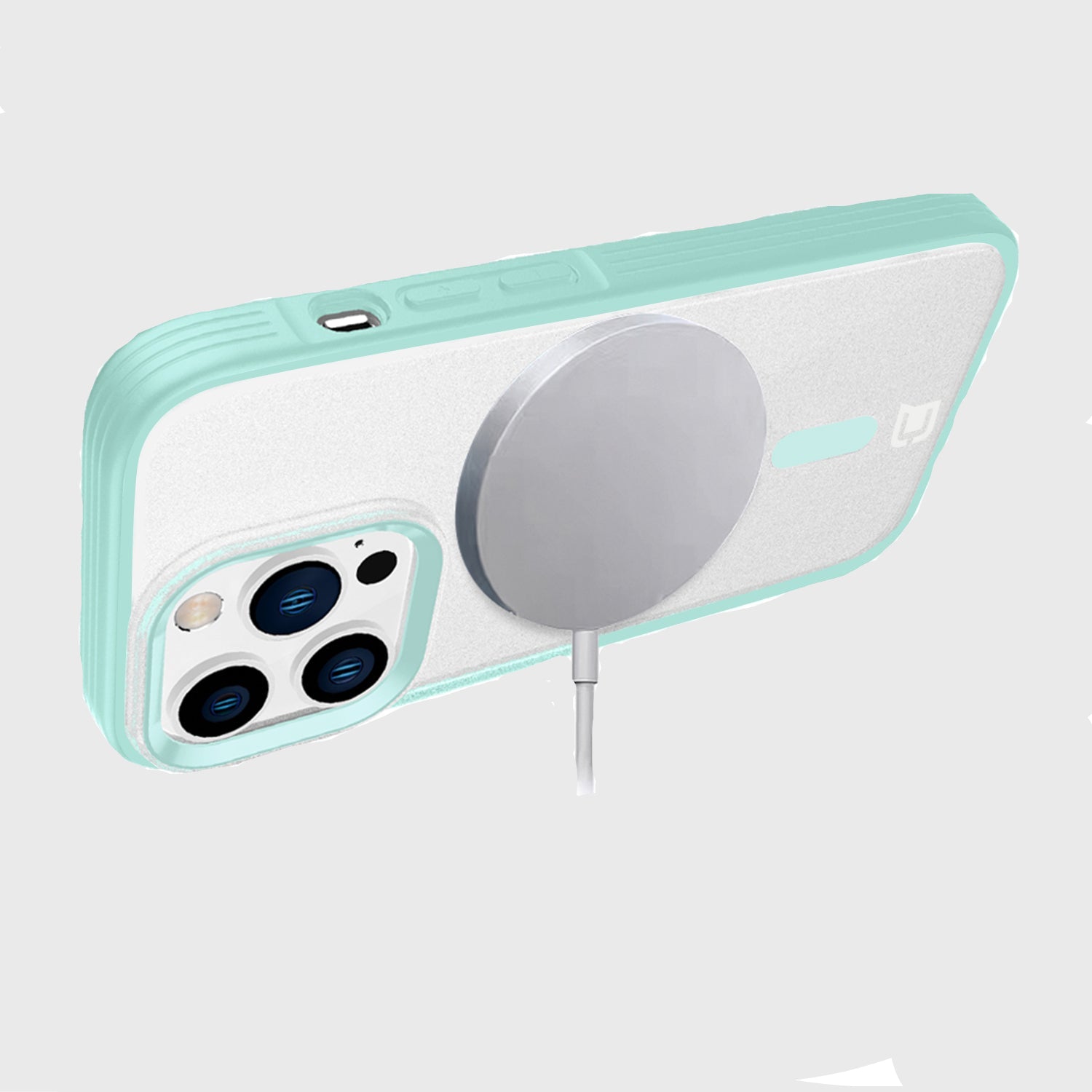 Fremont Grip Frost Clear Back avec appareil photo et anneau Magsafe assortis - Sarcelle
