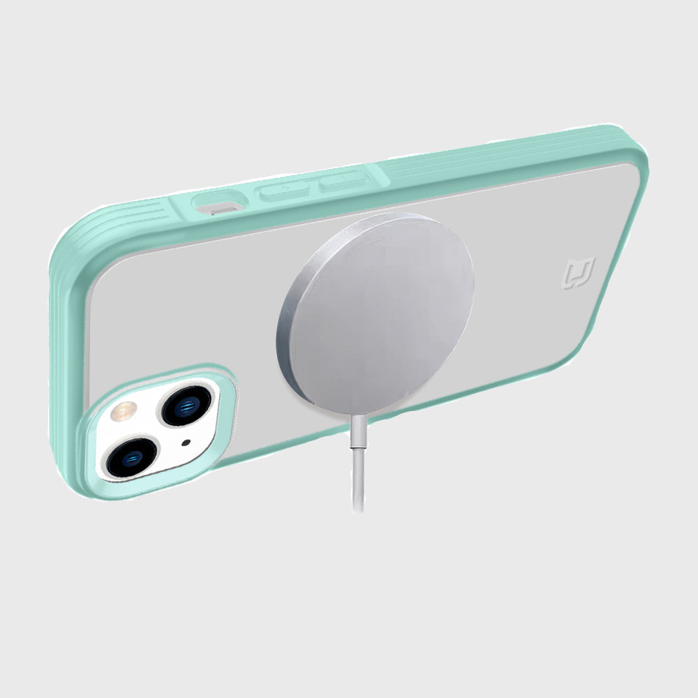 Fremont Grip Frost Clear Back avec appareil photo et anneau Magsafe assortis - Sarcelle