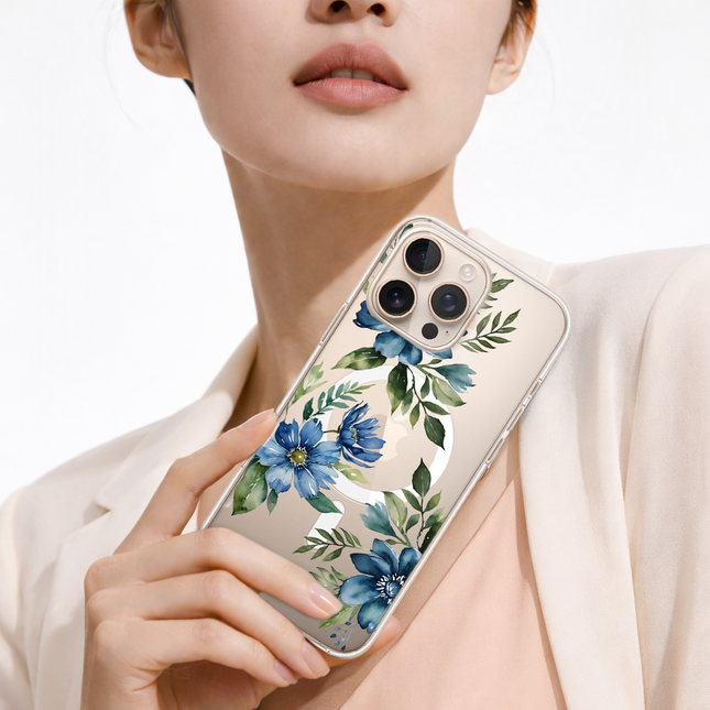 Blue Floral - iPhone 16 Pro Max