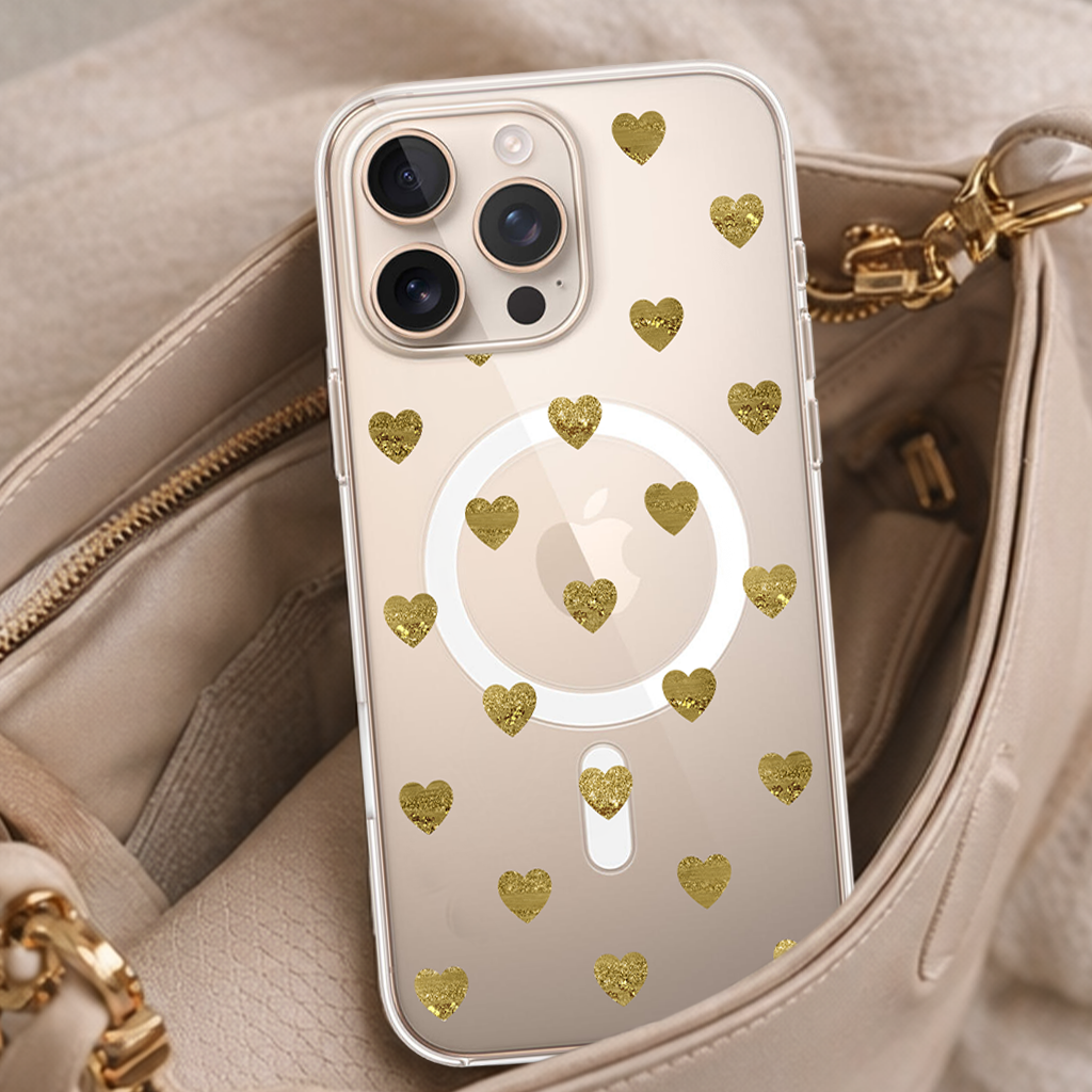 Gold Plum Hearts - iPhone 16 Pro Max