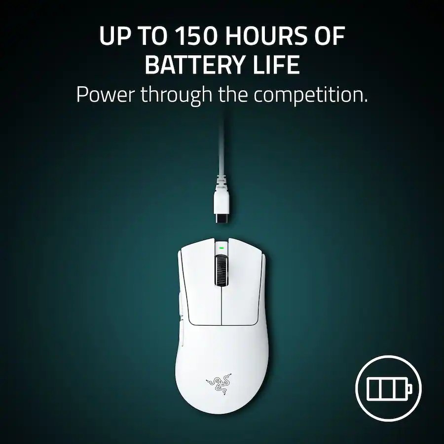 Razer DeathAdder V4 Pro Wireless Gaming Mouse White (Brand New)