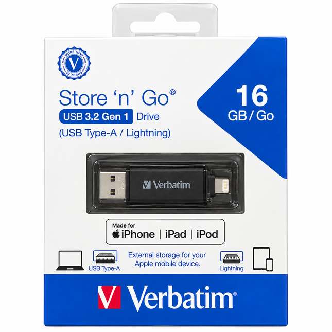 Verbatim Store-n-Go 16GB Dual Flash Drive