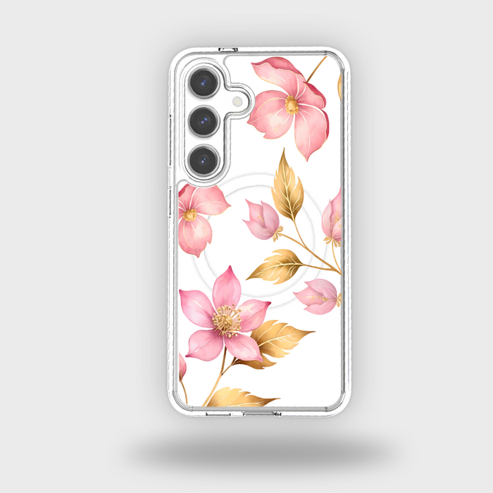 Clear Design Case - Pink Wildflower