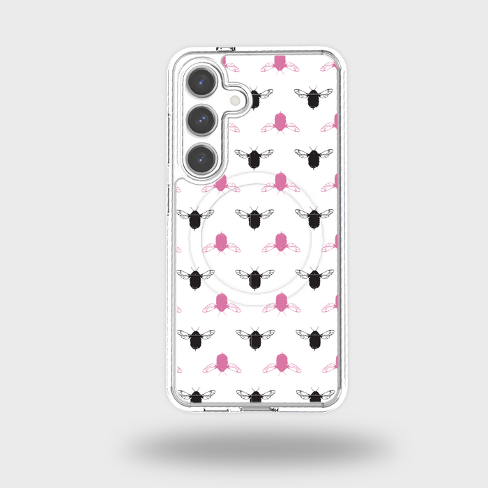 Clear Design Case - Bumble Black & Pink