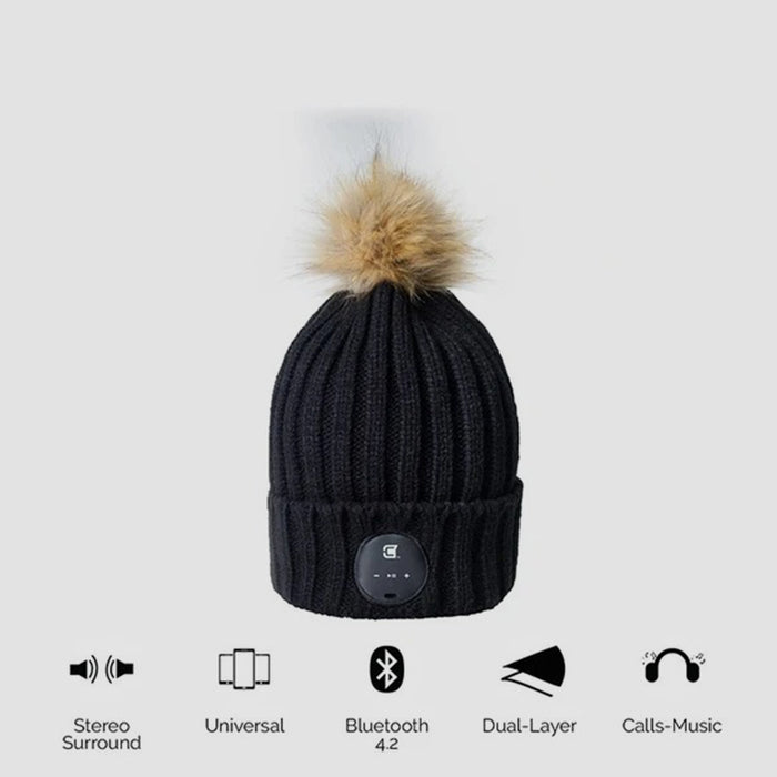 Blu-Toque Bluetooth Beanie - Faux Fur Pom