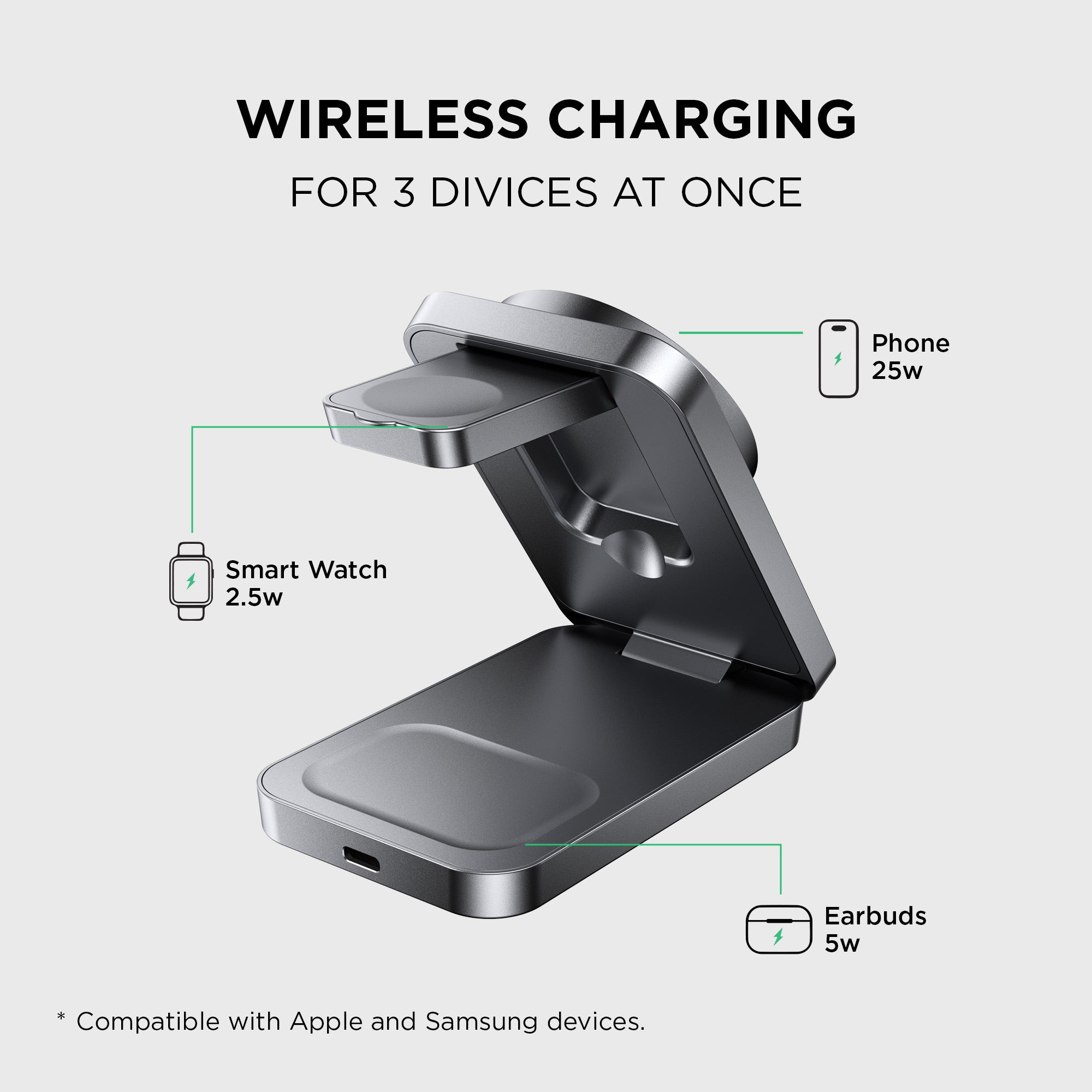 Rockstone 3-in-1 Folding MagSafe Charger