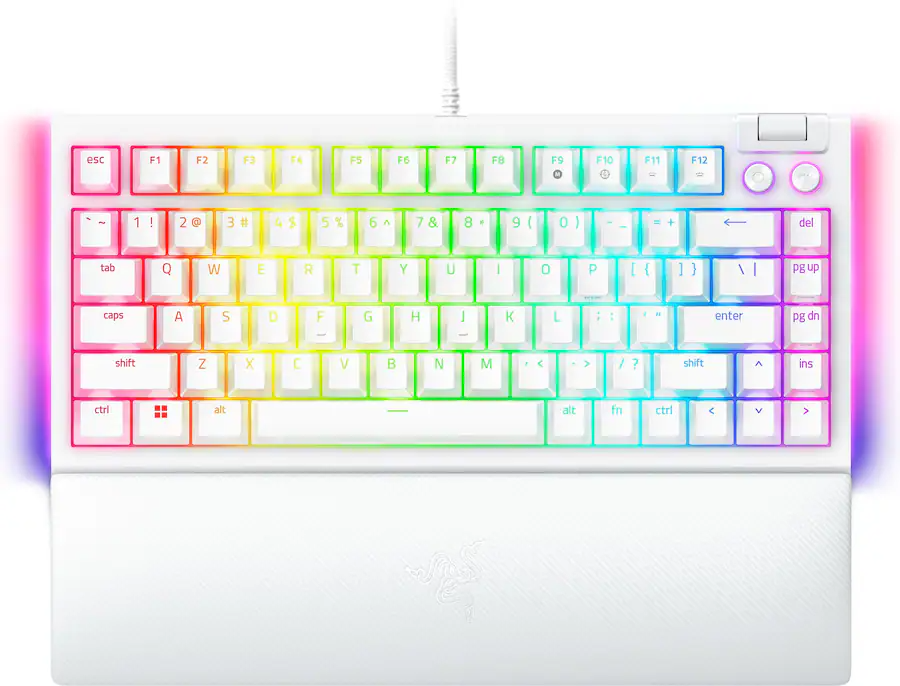 Razer BlackWidow V4 75% Wired Gaming Keyboard White (Razer Renewed)