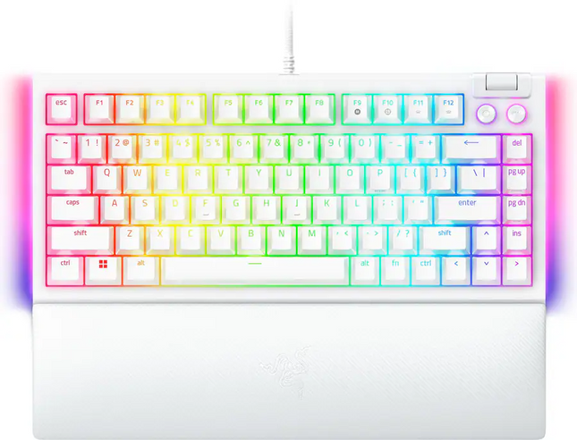 Razer BlackWidow V4 75% Wired Gaming Keyboard White (Razer Renewed)