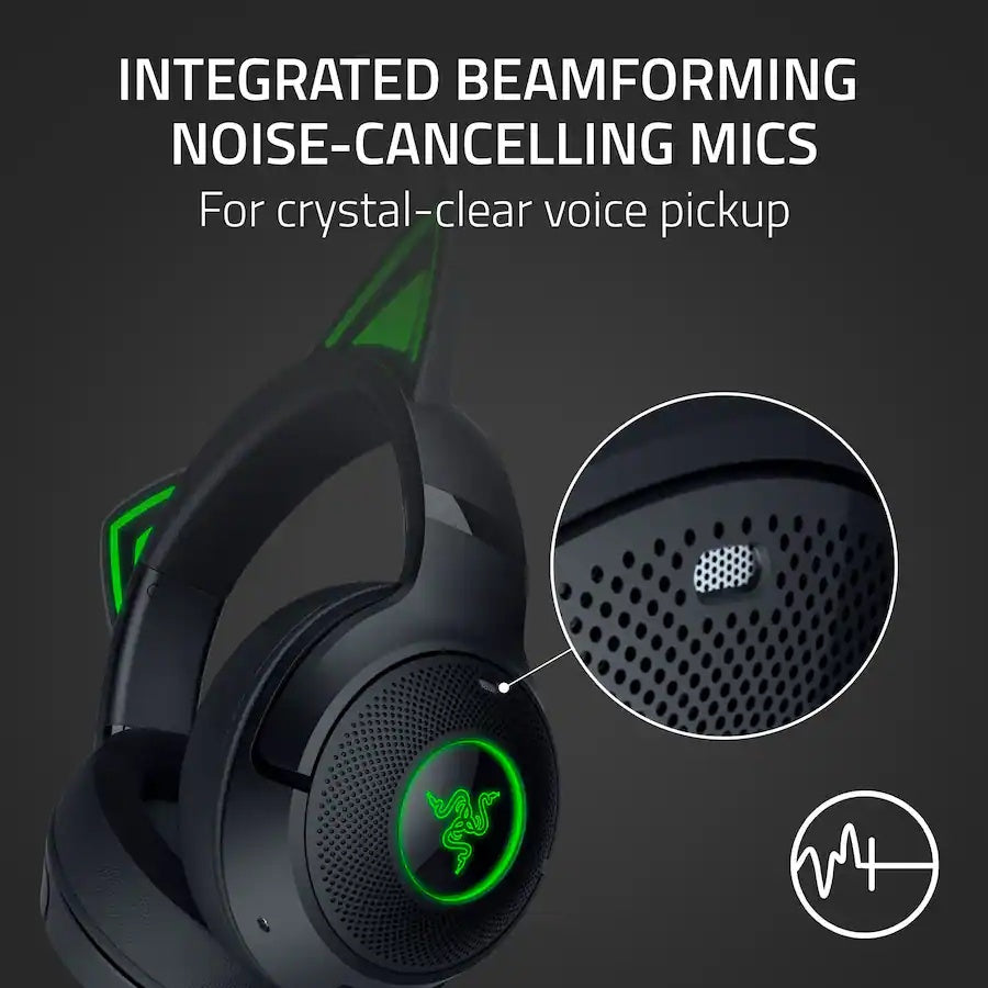 Razer Kraken Kitty V2 BT Wireless Headset Black (Razer Renewed)